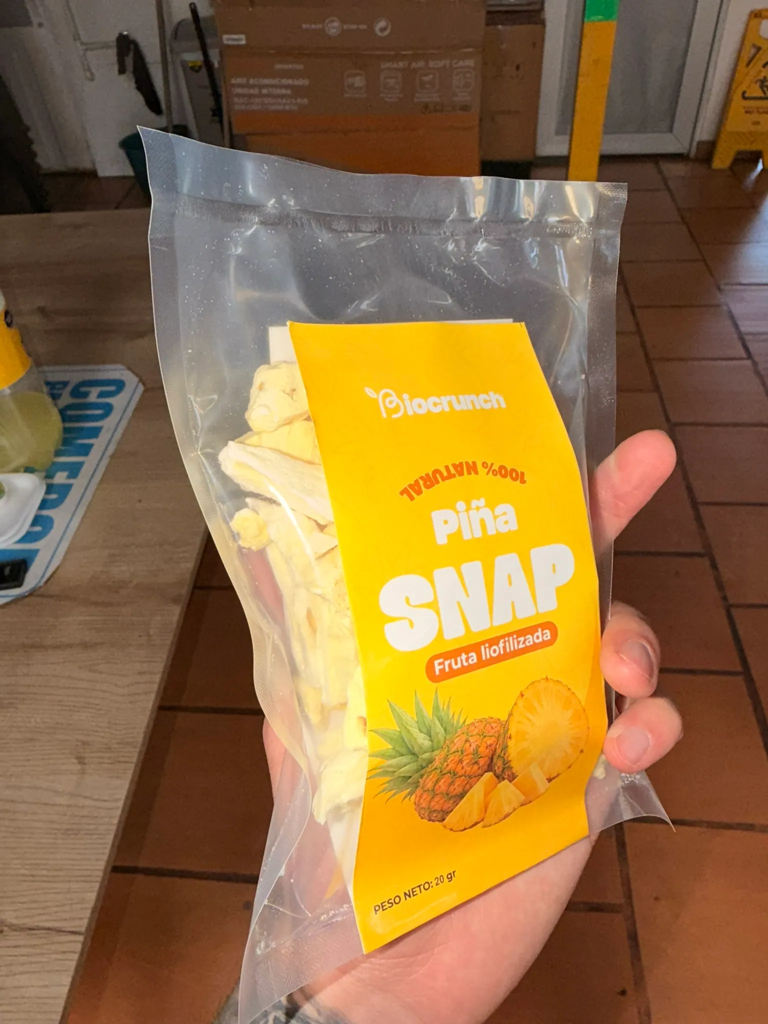 Bolsa de Piña Snap de Biocrunch, fruta crocante 100 % natural